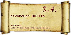 Kirnbauer Anilla névjegykártya